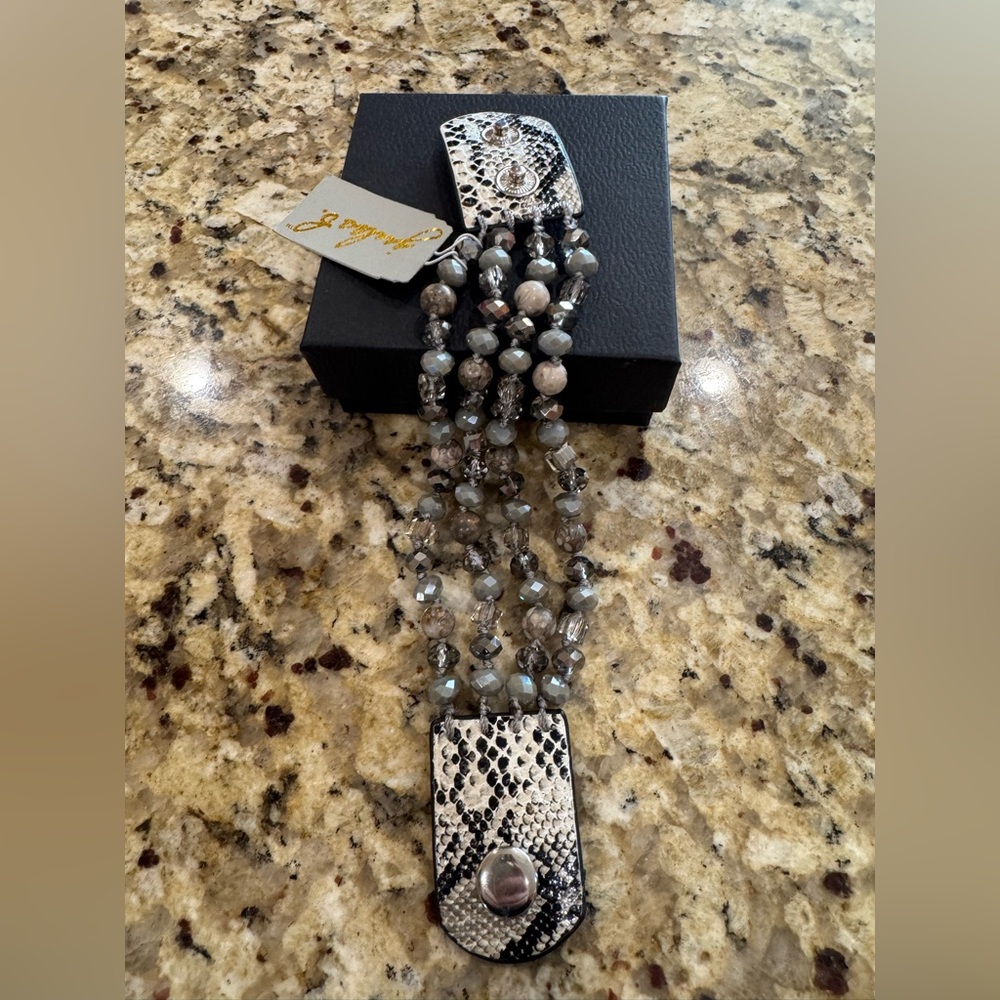Julius Silver and Gray Beaded Bracelet